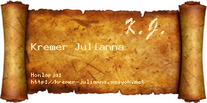 Kremer Julianna névjegykártya
